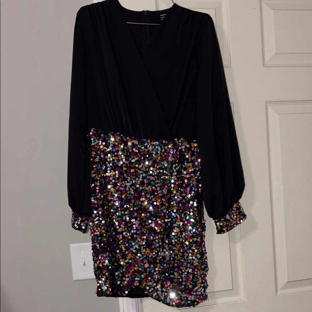 Black Sequin Women's Dress - Perfect for New Years